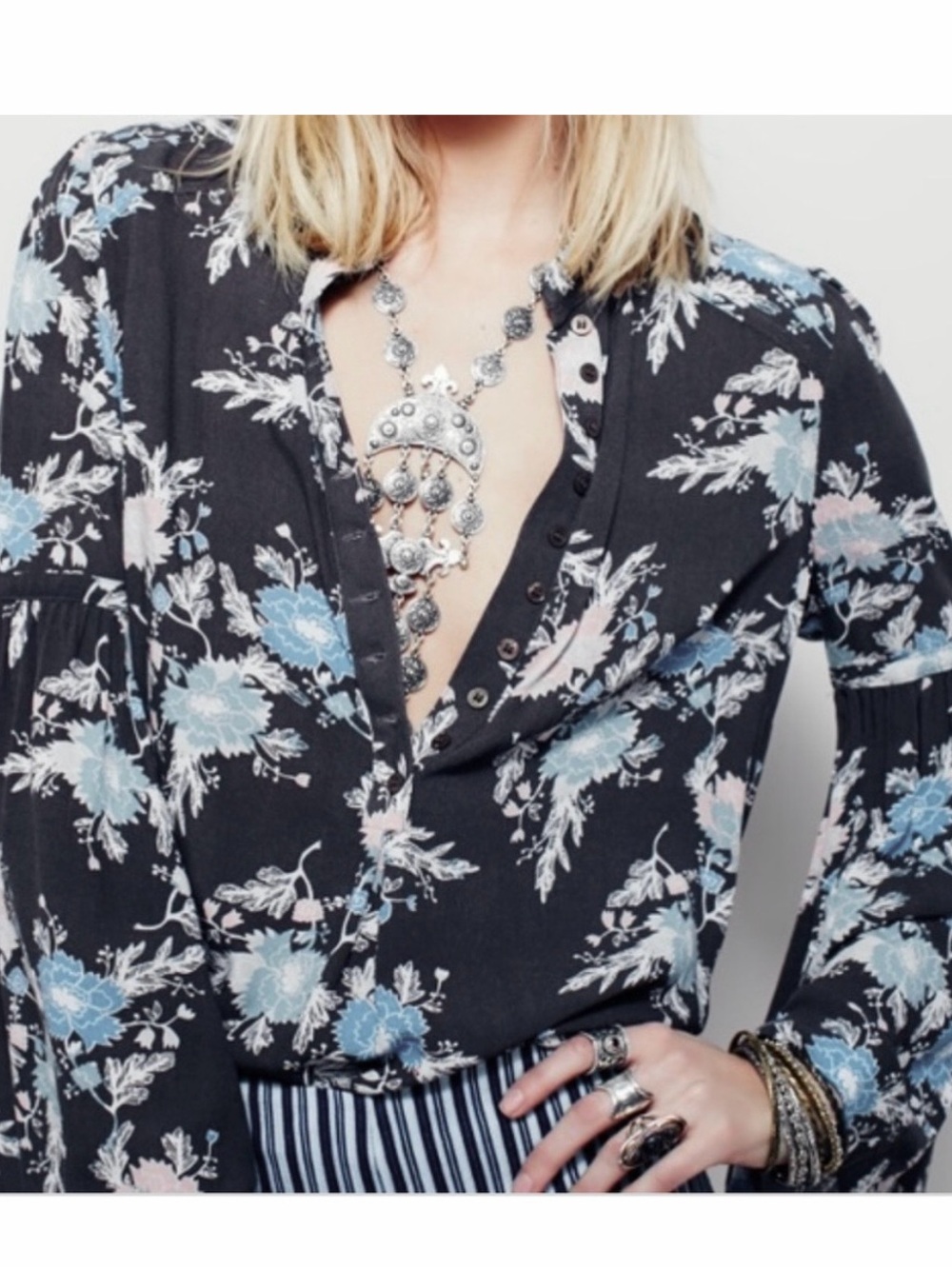 Free People Easy Girl Bell Sleeve Top